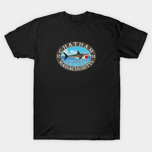 Chatham, Massachusetts (Cape Cod), Great White Shark T-Shirt by jcombs